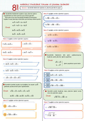 Kareköklü İfadelerle Toplama ve Çıkarma İşlemi