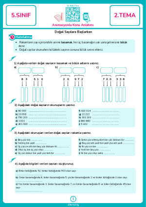 1. Doğal Sayılara Başlarken