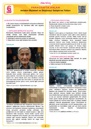 Anlatım Biçimleri ve Düşünceyi Geliştirme Yolları