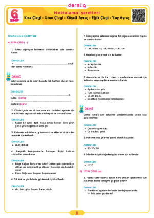 Kısa Çizgi - Uzun Çizgi - Köşeli Ayraç - Eğik Çizgi - Yay Ayraç