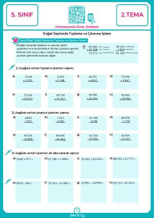 6. Doğal Sayılarda Toplama ve Çıkarma İşlemi