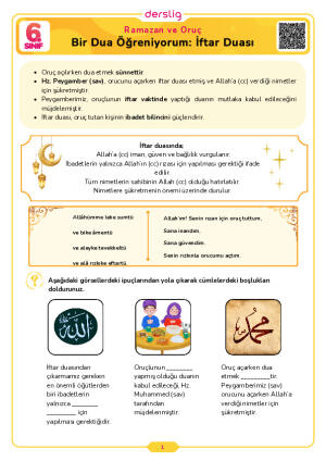 Bir Dua Öğreniyorum: İftar Duası