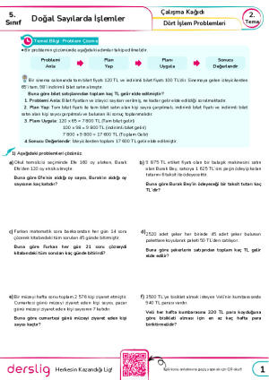 17. Dört İşlem Problemleri
