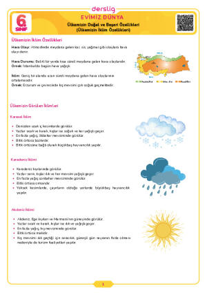 Ülkemizin İklim Özellikleri