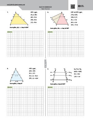 Tales Teoremi Gelişim İzleme Soruları