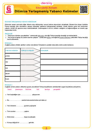 Dilimize Yerleşmemiş Yabancı Kelimeler