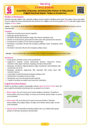 Coğrafi Koordinat Sistemi, Paralel ve Meridyenler