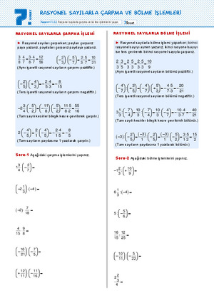 2-Rasyonel sayılarla çarpma ve bölme işlemleri