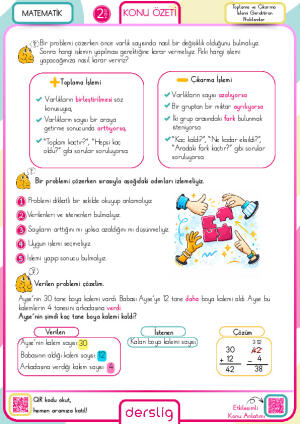 Toplama ve Çıkarma İşlemi Gerektiren Problemler