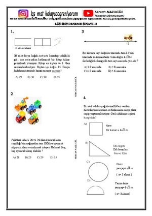 2 sınıf deneme pdf