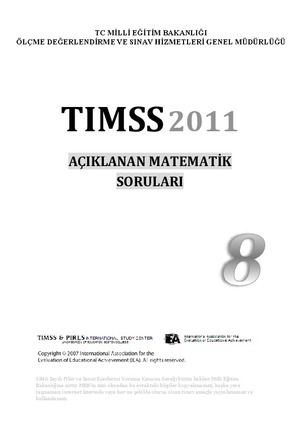 2011  TIMSS Açıklanan Matematik Soruları