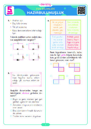 5. Sınıf Fen Bilimleri Hazırbulunuşluk Sınavı