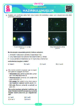 8. Sınıf Fen Bilimleri Hazırbulunuşluk Sınavı