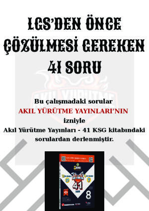 LGS'den Önce Çözülmesi Gereken 41 Soru