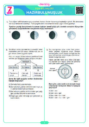7. Sınıf Fen bilimleri Hazırbulunuşluk Sınavı