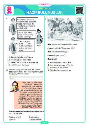 8. Sınıf İngilizce Hazırbulunuşluk Sınavı
