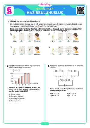 6. Sınıf Fen Bilimleri Hazırbulunuşluk Sınavı