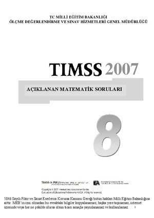 2007  TIMSS Açıklanan Matematik Soruları