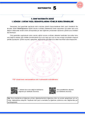 5.sınıf matematik yazılı örnekleri 1