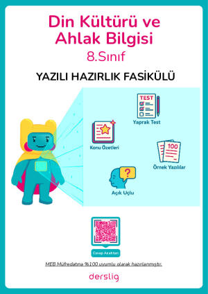 8. Sınıf Din Kültürü ve Ahlak Bilgisi 1. Dönem 2. Yazılı Hazırlık Fasikülü