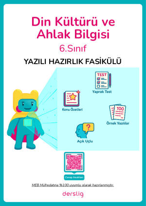6. Sınıf Din Kültürü ve Ahlak Bilgisi 1. Dönem 2. Yazılı Hazırlık Fasikülü