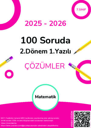Çözüm 100 Soruda 7.Sınıf 2.Dönem 1.Yazılıya Hazırlık Fasikülü