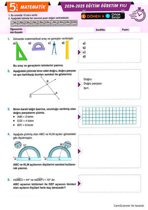 matematik yazılı çalışması