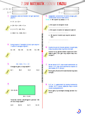 7.Sınıf Matematik Senaryolara Uygun 2