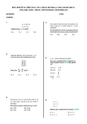 matematik uygulama I.dönem I.sınav