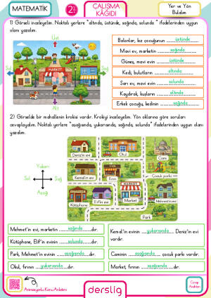 2. Sınıf Yer ve Yön Bulalım Cevap Anahtarı