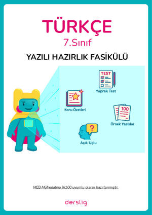 7. Sınıf Türkçe 1. Dönem 2. Yazılı Hazırlık Fasikülü Cevap Anahtarı