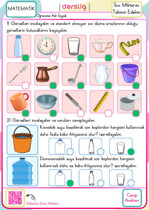 Sıvı Ölçme Cevap Anahtarı