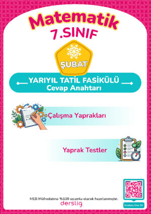 7.Sınıf Yarıyıl Tatili Fasikülü Cevap Anahtarı
