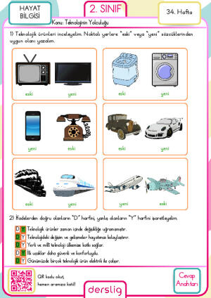 2. Sınıf 34. Hafta Cevap Anahtarı