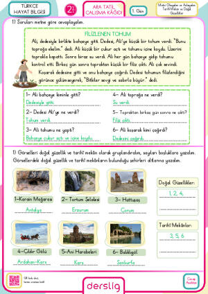 2. SINIF 2. Dönem ARA TATİL CEVAP ANAHTARI