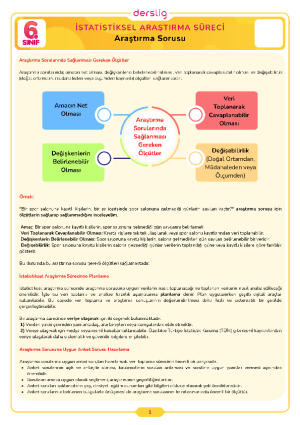 6.Sınıf 2.Tema 2.Konu (Araştırma Sorusu) Çalışma Kağıdı Cevap Anahtarı