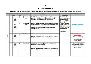 2025-2026 DYK Matematik Yıllık Plan PDF