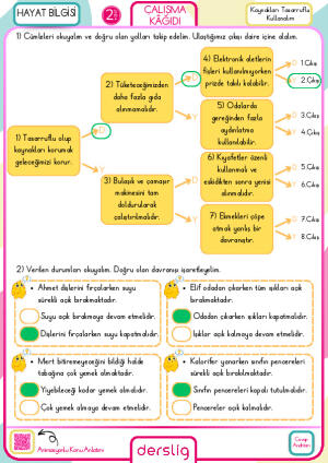 Kaynakları Tasarruflu Kullanalım Cevap Anahtarı