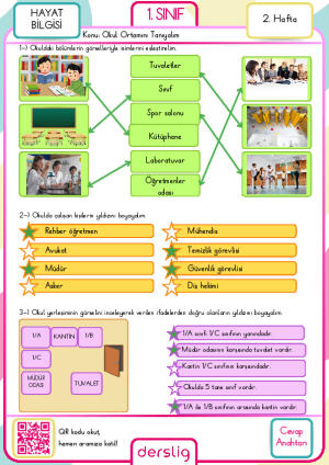 1. sınıf 2. hafta ödevi cevap anahtarı