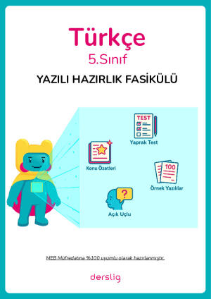 5. Sınıf Türkçe 1. Dönem 2. Yazılı Hazırlık Fasikülü Cevap Anahtarı