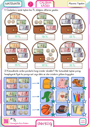 2. Sınıf Alışveriş Yapalım Cevap Anahtarı