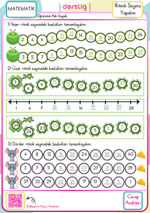 Ritmik Sayma Yapalım Cevap Anahtarı