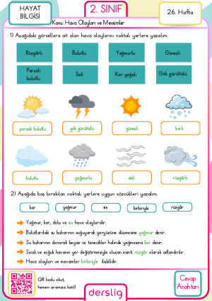 2. Sınıf 26. Hafta Cevap Anahtarı