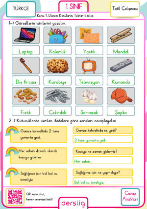 15 Tatil çalışması cevap anahtarı