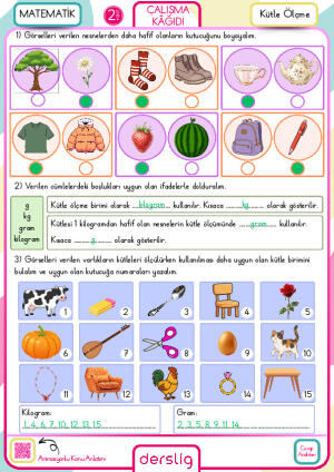 2. Sınıf Kütle Ölçme Cevap Anahtarı