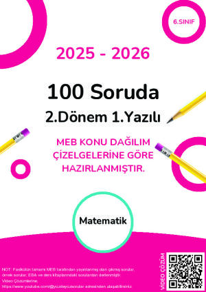 Çözüm 100 Soruda 6.Sınıf 2.Dönem 2.Yazılı Hazırlık Fasikülü
