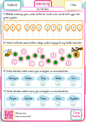 2. Sınıf KASIM ARA TATİL CEVAP ANAHTARI