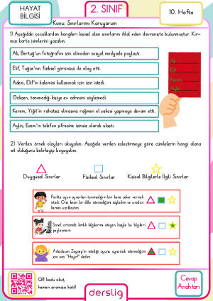 2. Sınıf 10. Hafta Cevap Anahtarı
