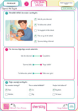 3. Sınıf Elektrikli Araç Gereçlerin Güvenli Kullanımı Cevap Anahtarı