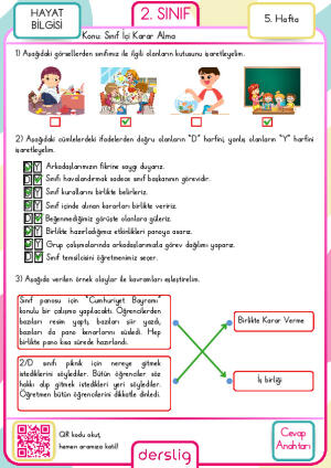 2. Sınıf 5. Hafta Cevap Anahtarı
